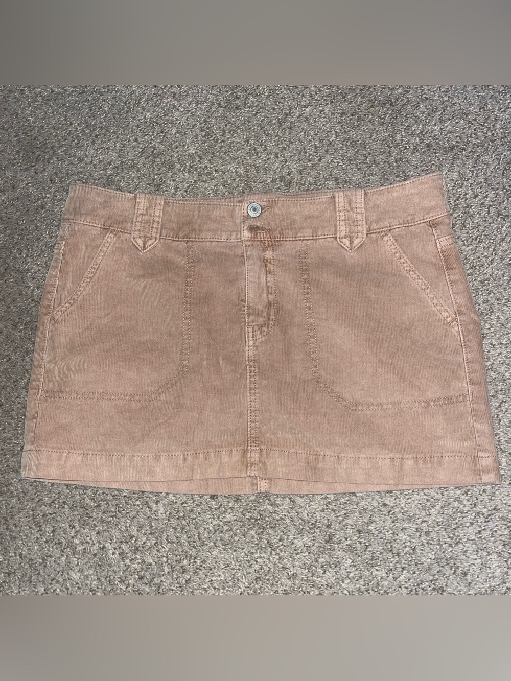 American Eagle Skirt Womens 10 Brown Corduroy Low Rise Mini Stretch Casual Beach